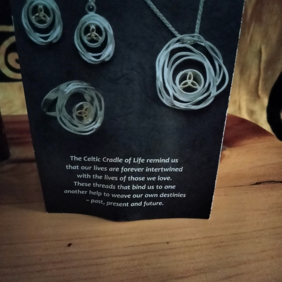 Keith Jack Cradle of Life Sterling Silver Necklace & 10k rose gold Trinity Knot - Picture 4 of 4